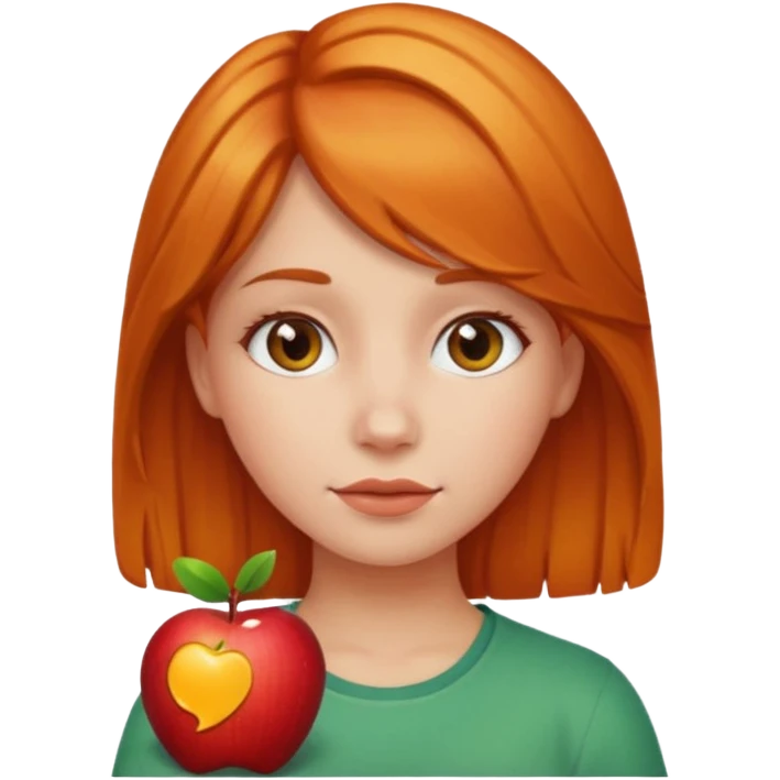can you make an apple emoji of a girl who has amber hair emoji