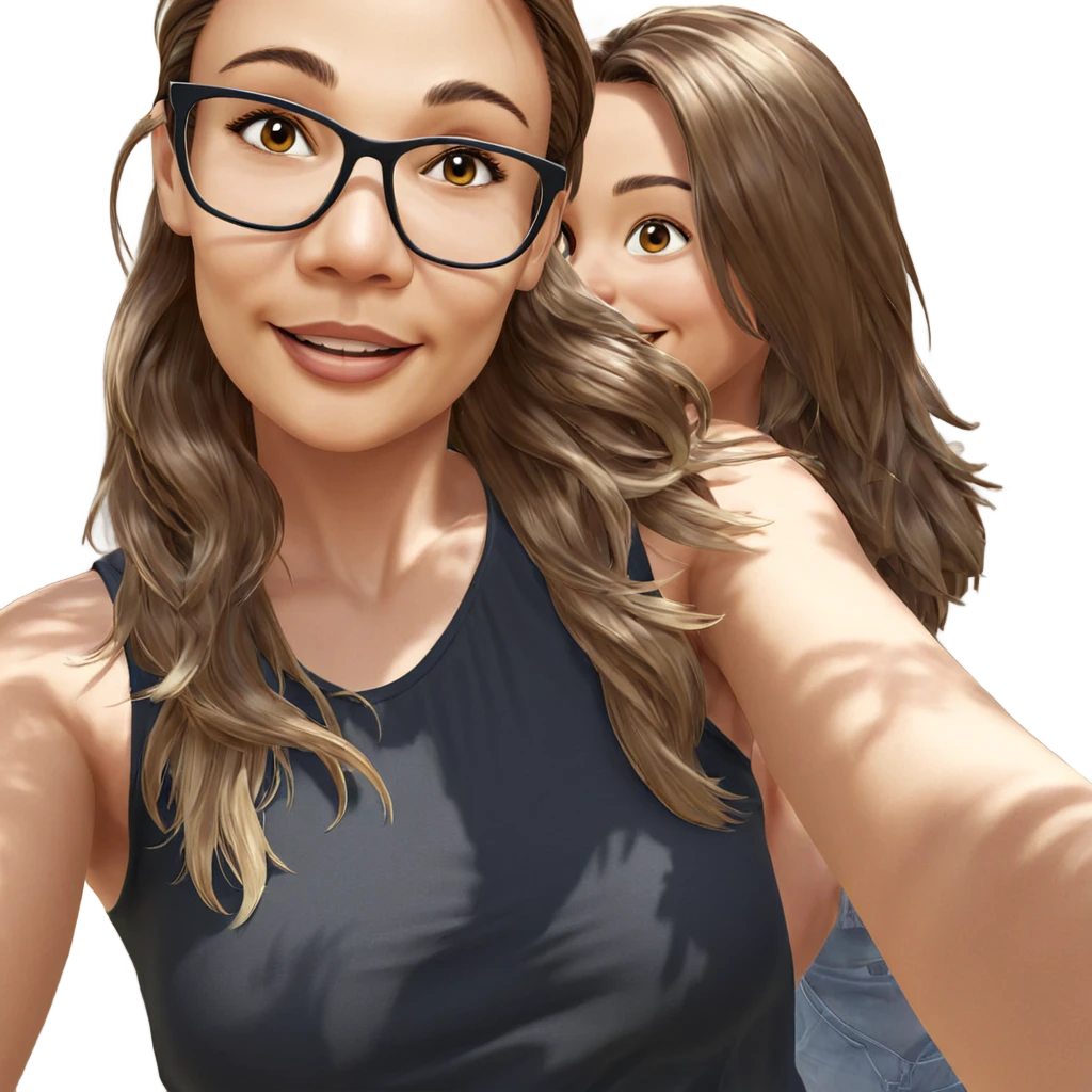 smiling girls in dappled sunlight emoji