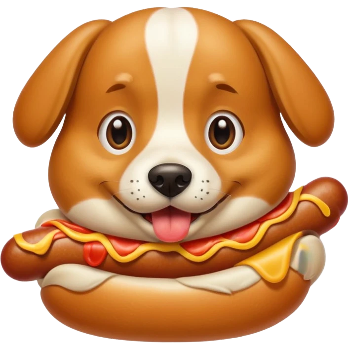 Dog eating hot dog emoji