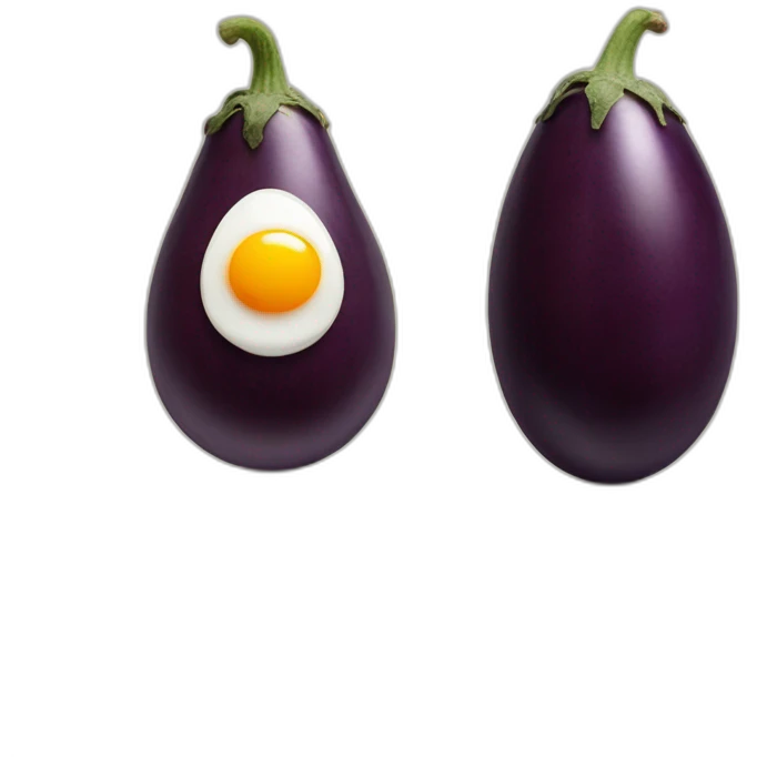 Aubergine and two eggs emoji