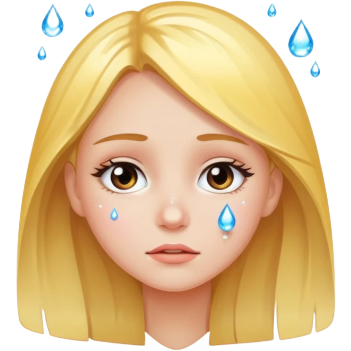 girl with one drop of tear and sparkle around her emoji