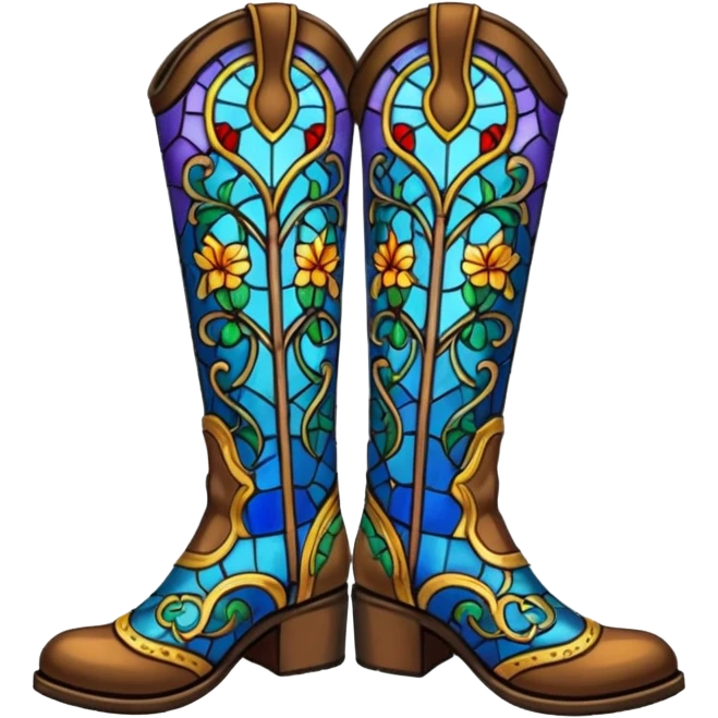 Stained glass boots emoji