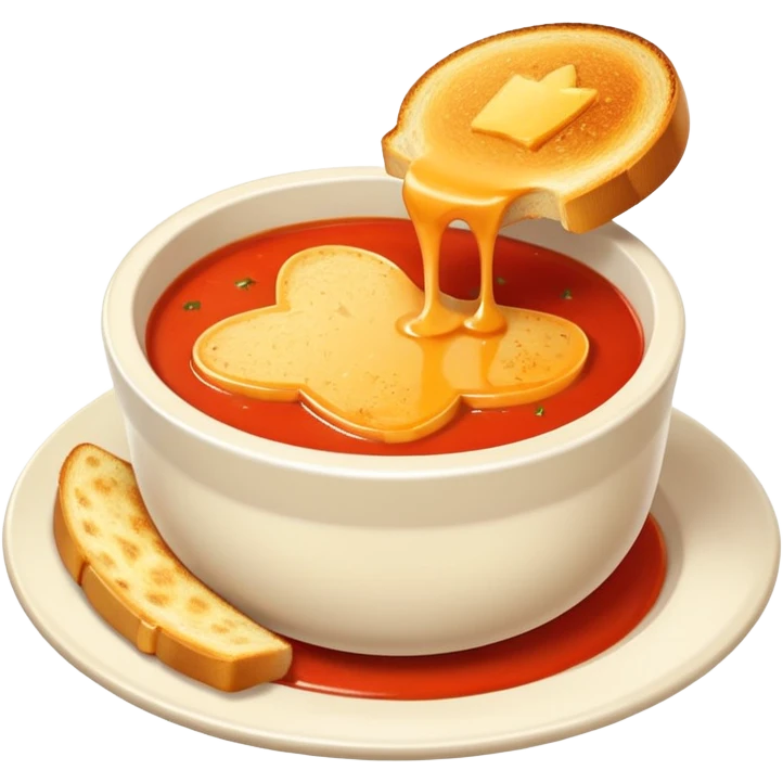 tomato soup with sliced grilled cheese on the side emoji