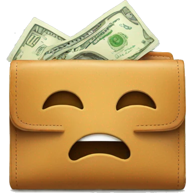 full of money wallet with happy emotion emoji