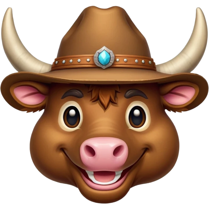 friendly anthropomorphised bull head emoji