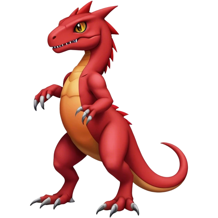  Cool Edgy Maroon Guilmon-Charmeleon-Digimon-Fakemon-Velociraptor full body emoji