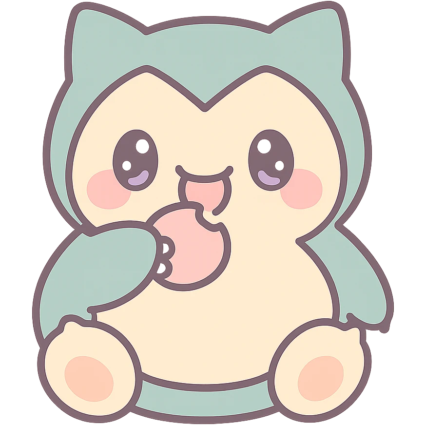 Snorlax eating chibi style emoji emoji