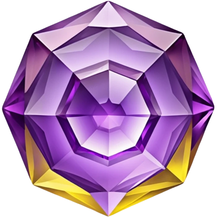 chatoyant gemstone crystal layered colors purple and yellow 3d png background emoji