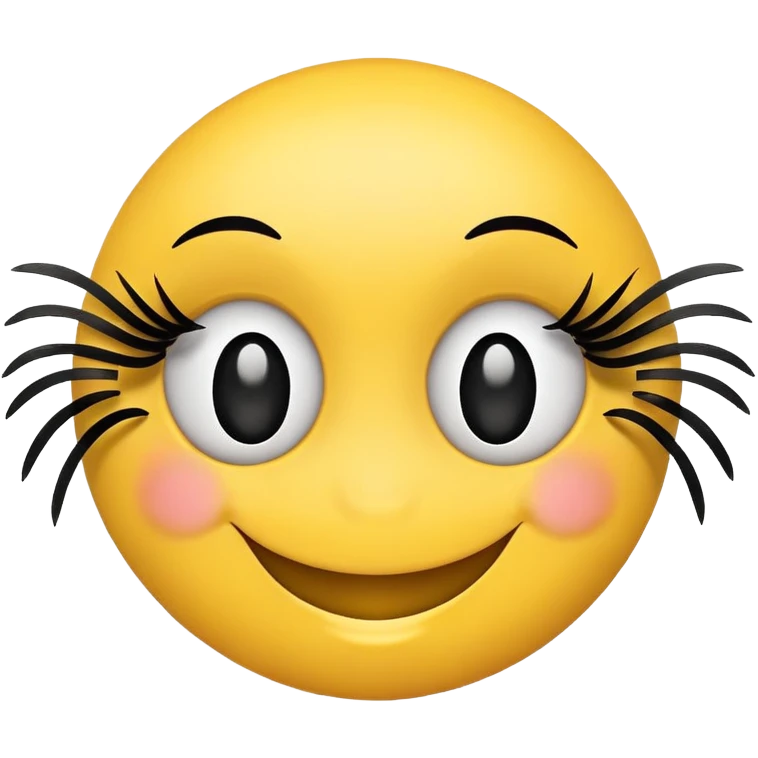 Smiley face with false lashes emoji