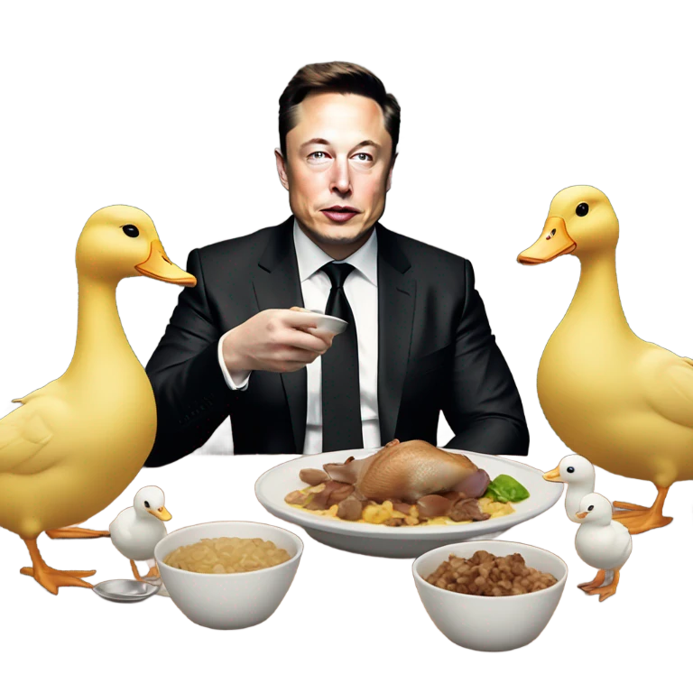 elon musk eating ducks emoji