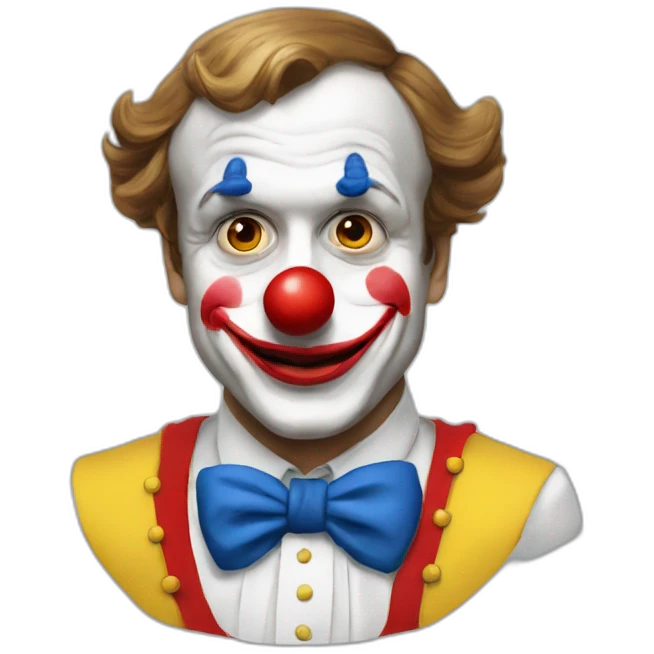 Macron in clown emoji