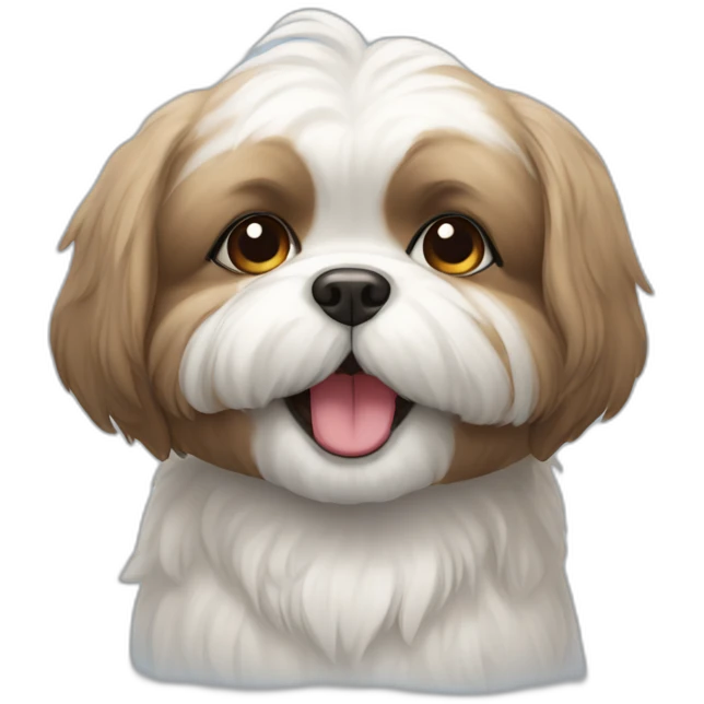 Shihzu dog smilling emoji