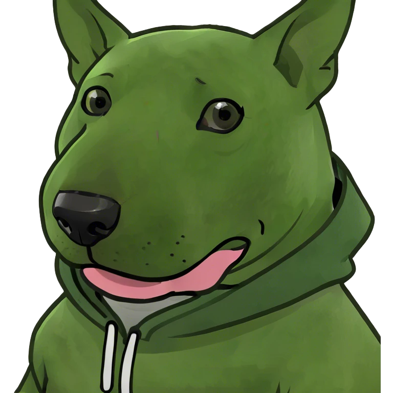 Bull terrier in a hood emoji