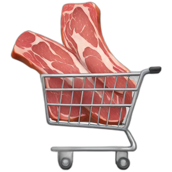 Shopping cart meat emoji