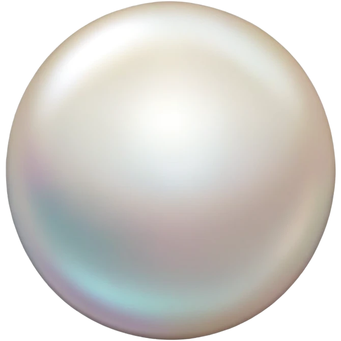 White pearl gemstone with pearlescent shine and luster emoji