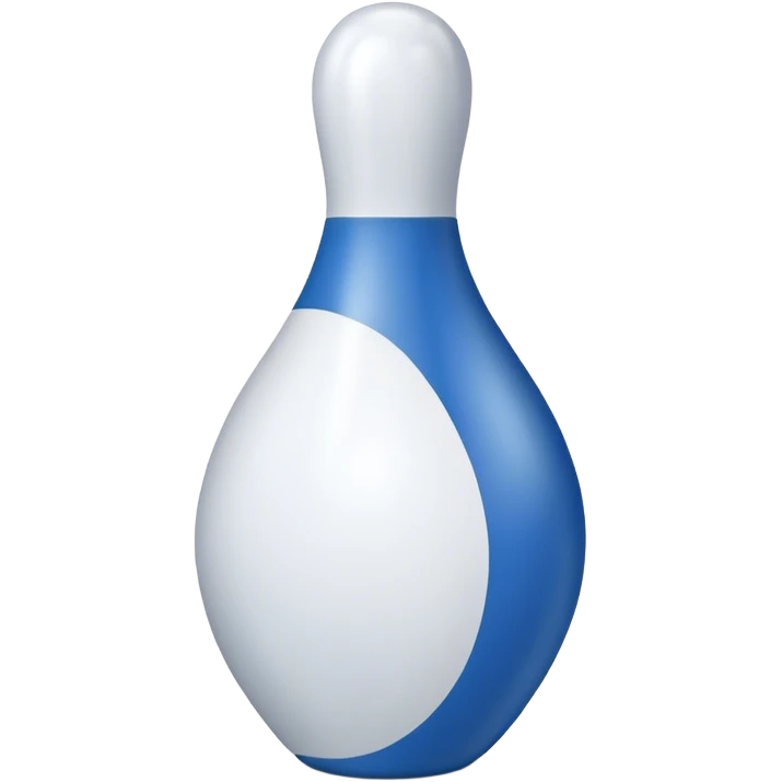 Bowling pin, blue and white emoji