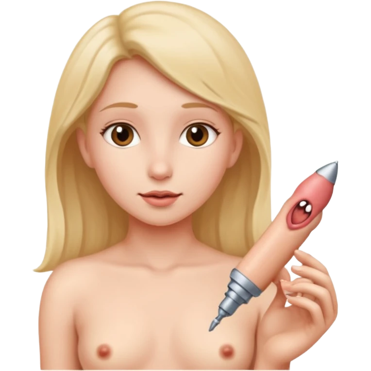 Une fille nue avec un penis  emoji