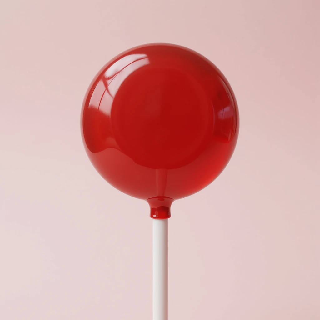 realistic round red lollipop, photorealistic style, shiny surface emoji