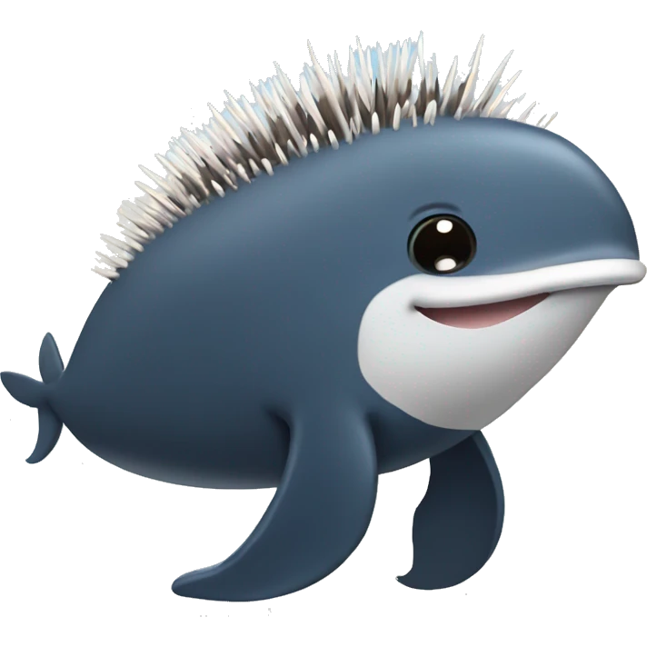 A whale and a porcupine morphed into one animal emoji
