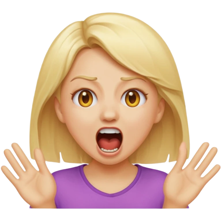 blonde girl screaming, emoji style emoji