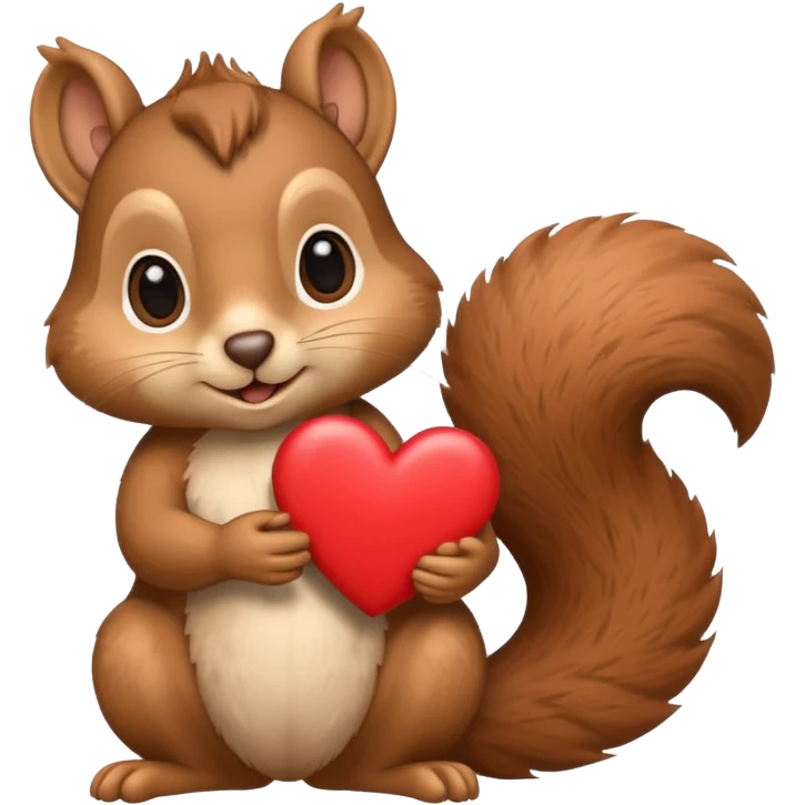 squirrel holding a heart emoji