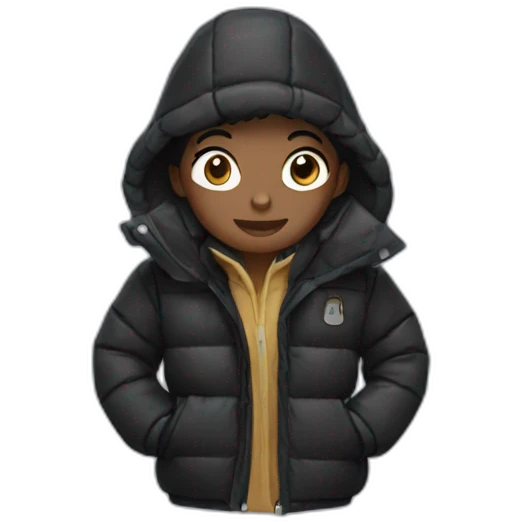 Black puffer jacket emoji
