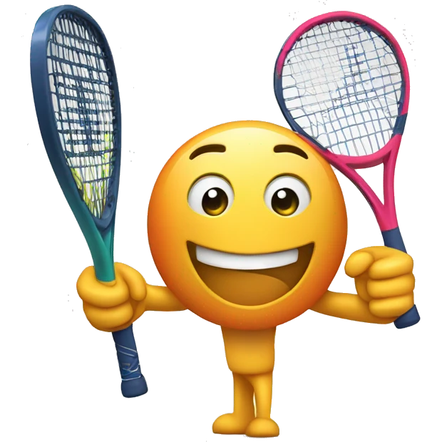 arm muscle emoji with a padel racket in his hand. emoji
