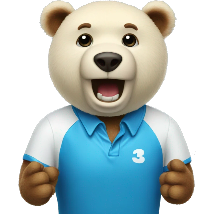 Bowling bear blue emoji