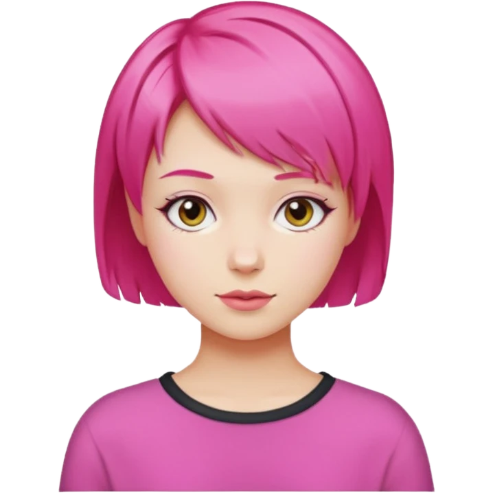 Девушка ярко розовые короткие волосы emoji