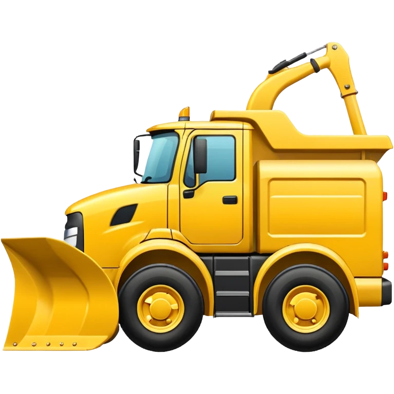 Snowplow truck yellow side view white driver emoji
