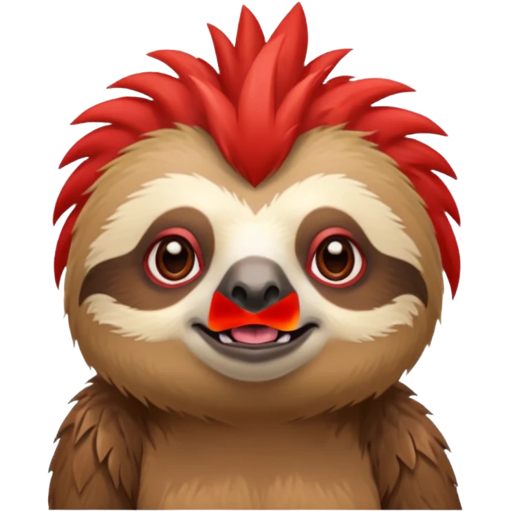 sloth with a red mohawk emoji