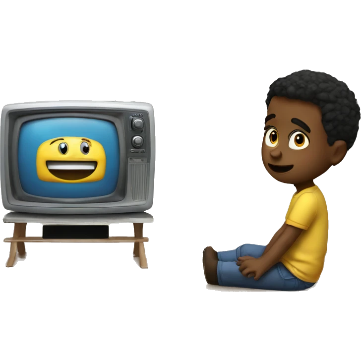 A 3 year old waching tv emoji