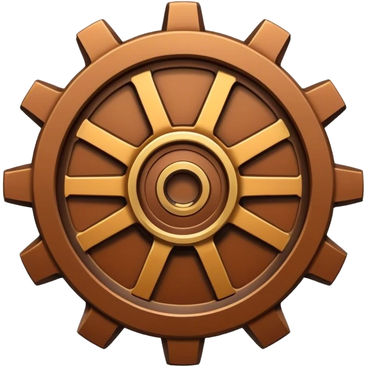 gear emblem brown emoji