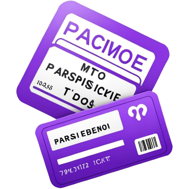 Parisien metro purple ticket  emoji