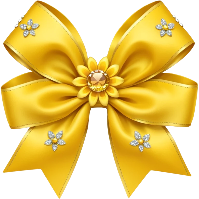 yellow flower bow with glitter emoji