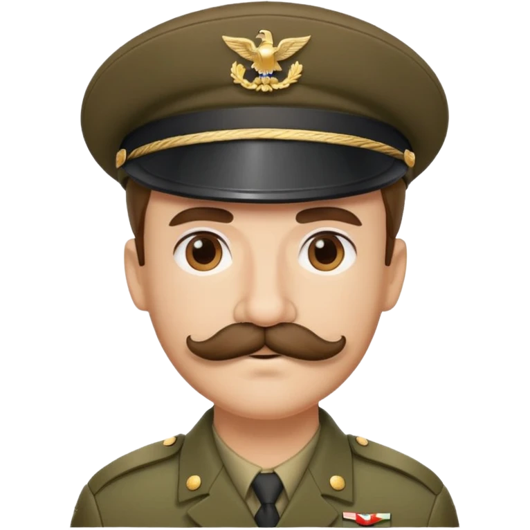Military soldier with a curled mustache and beret emoji