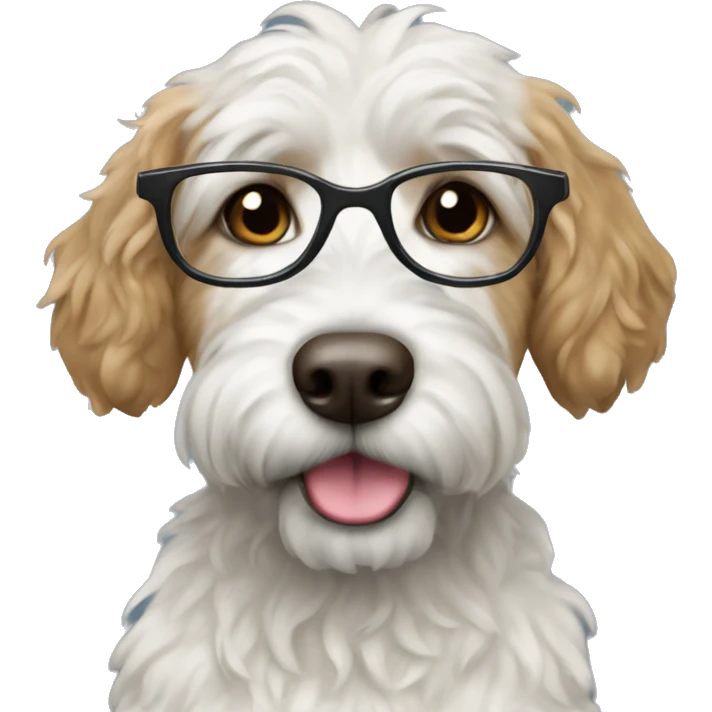 Labbordoodle with glasses emoji