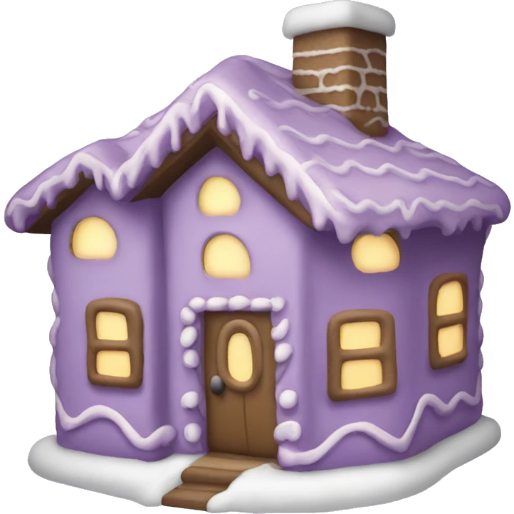 Cosy light purple gingerbread house  emoji