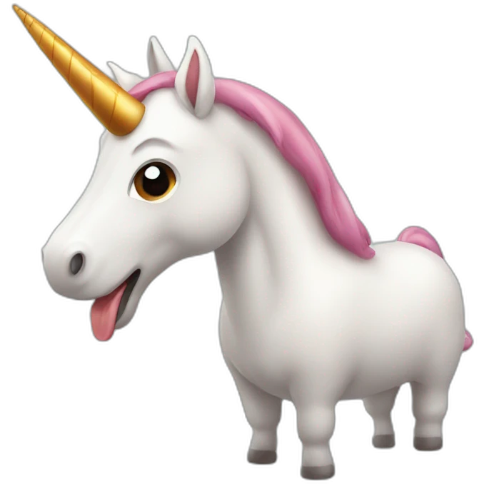 unicorn with a sausage as horn emoji