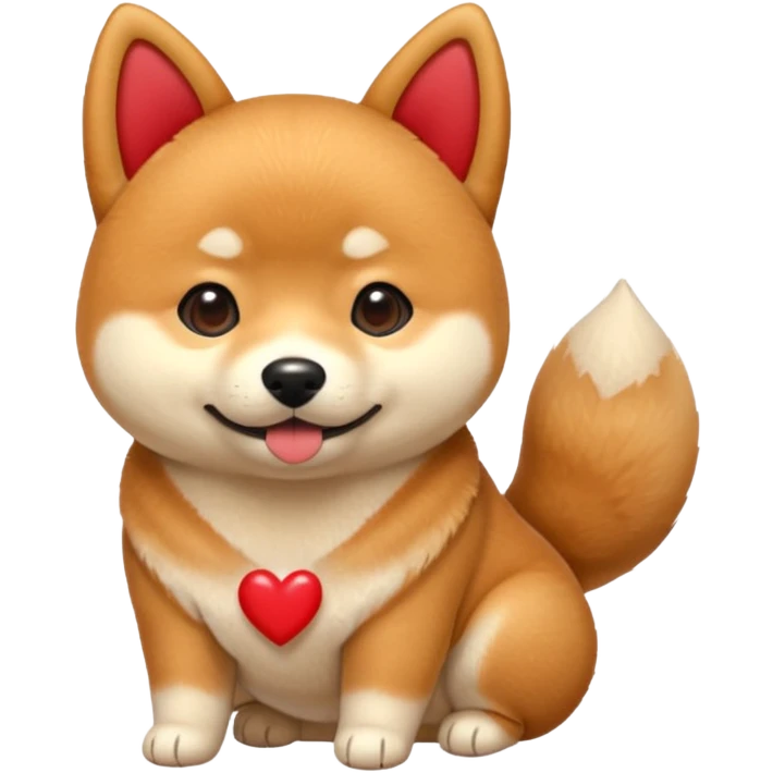 Shiba Jasper many small red hearts emoji