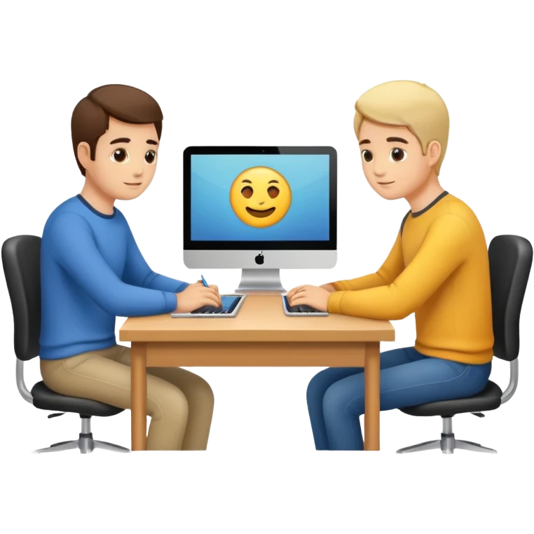 developers team pair programming at a desk emoji
