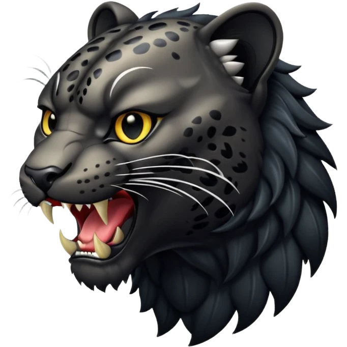 winged black leopard roaring emoji