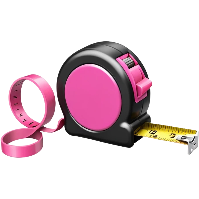 Black and pink tape measure emoji