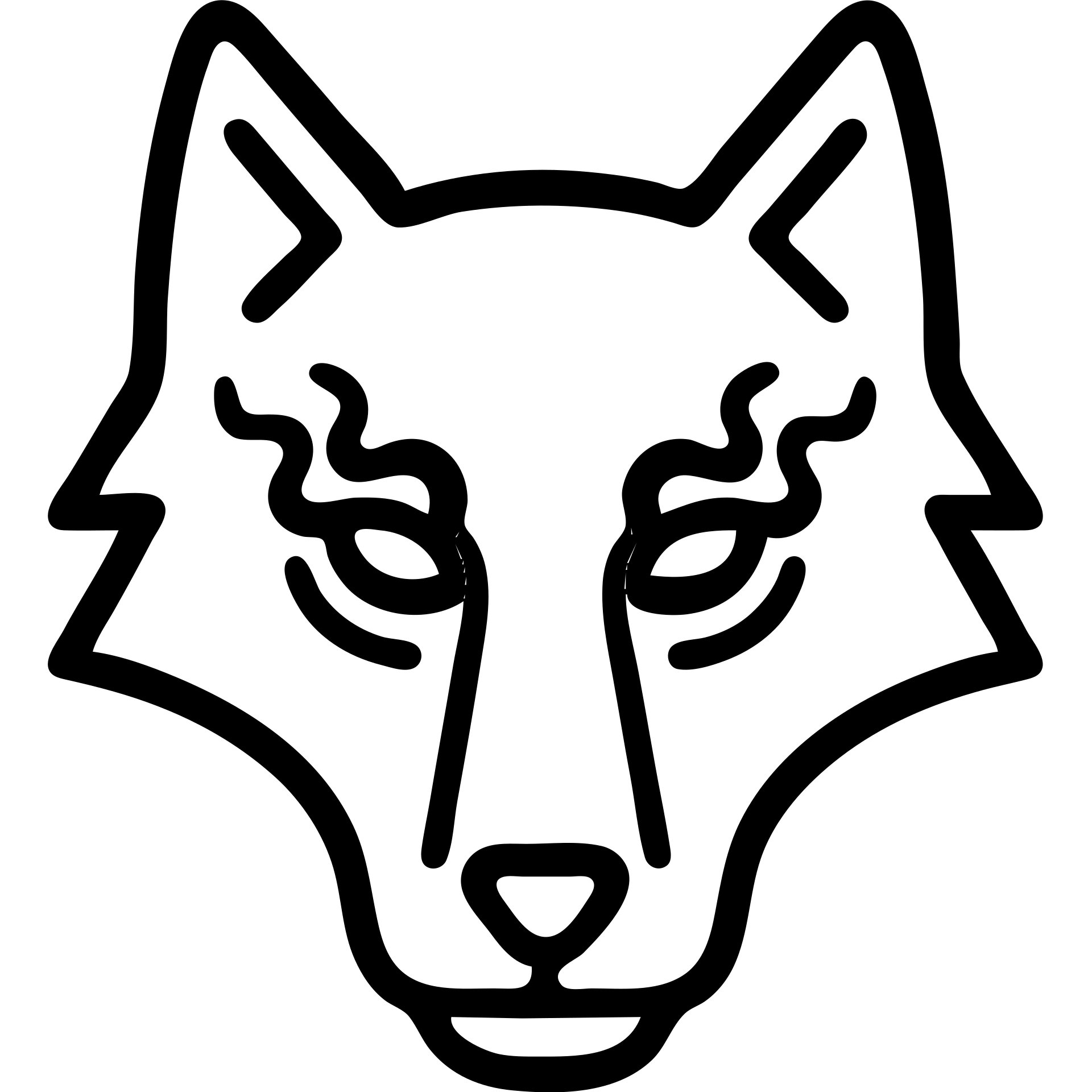 a black wolf head with red smoke eyes, bold icon style emoji