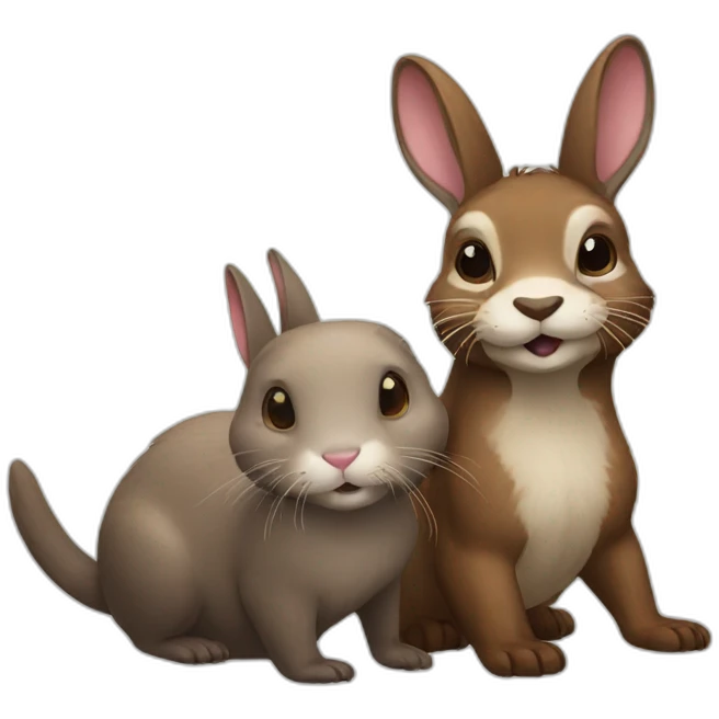 otter and rabbit emoji