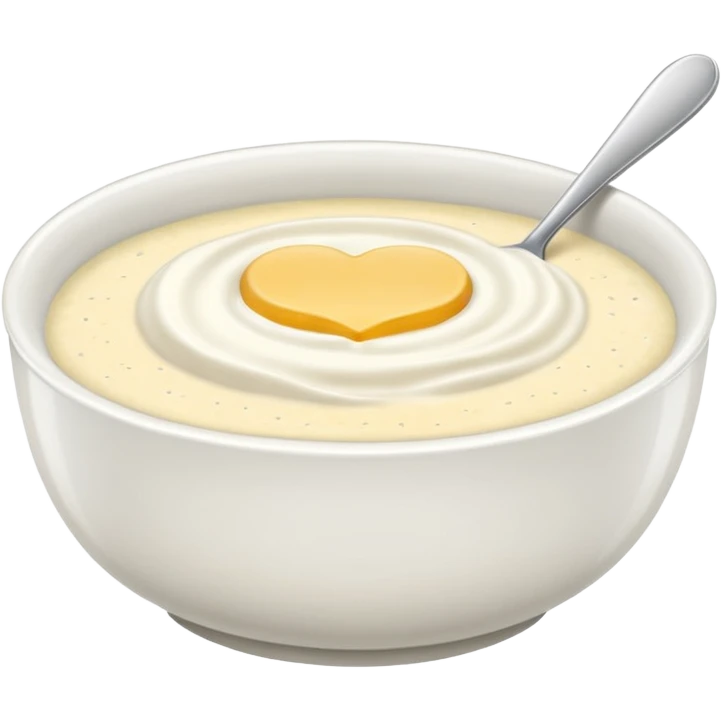 a bowl of grits, matte, no spoon, simple, clear emoji