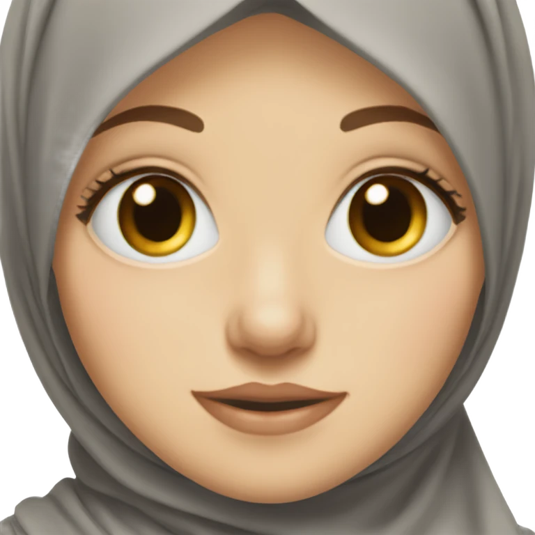 white girl wears hijab her eyes hazel and her hijab is black  emoji