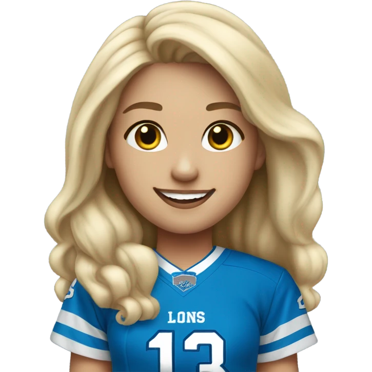 Blonde girl lions fan emoji