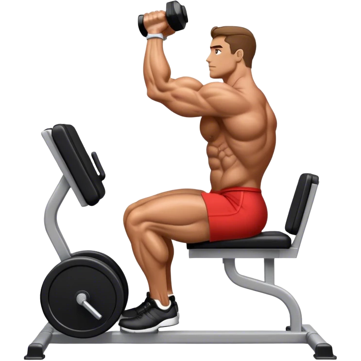 side-view bodybuilder seated weighted calf-raise machine emoji