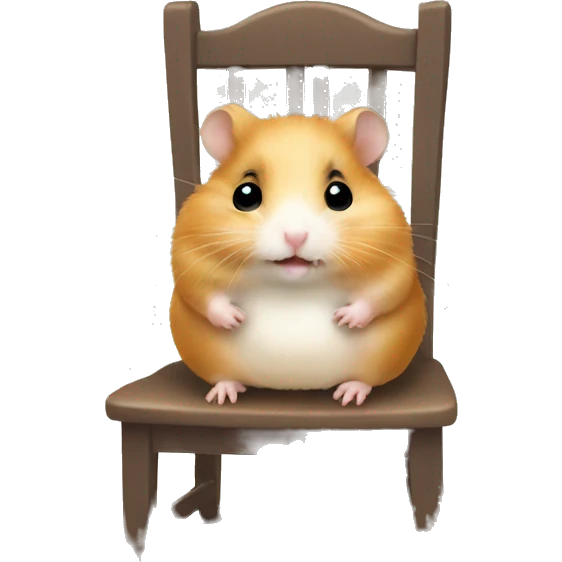 Hamster sitting on a baby chair to eat emoji